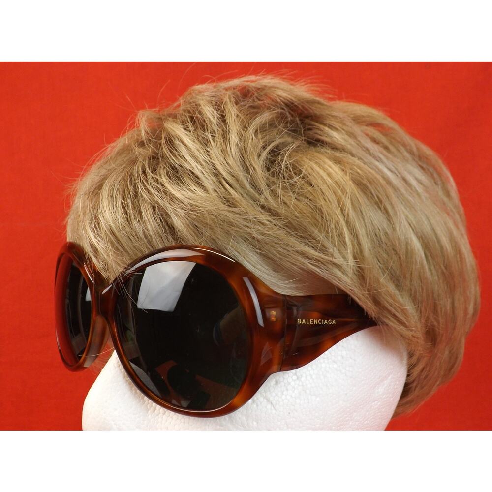 NWT BALENCIAGA BA2013 53N HAVANA PLASTIC FRAME OVERSIZED SUNGLASSES $495 ITALY - Picture 2 of 12